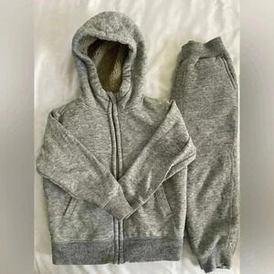 UNIQLO Girls Boys Kids Unisex Size 3-4 Years (110) Pile Lined Sweatsuit Matching